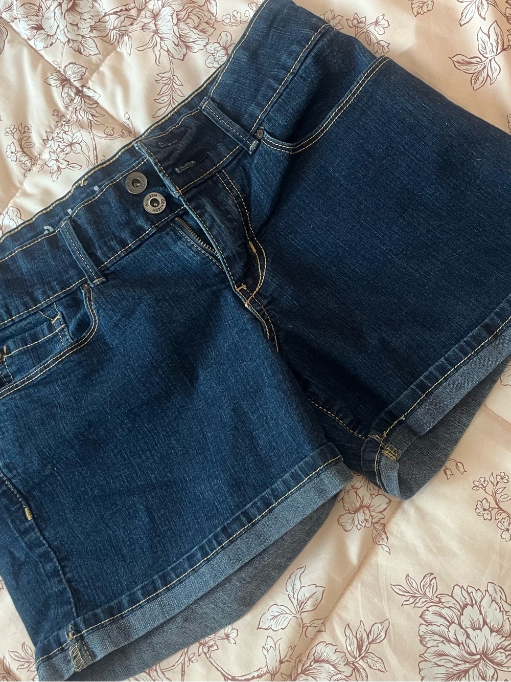 Levi's Dark Blue Rolled Cuff Denim Shorts